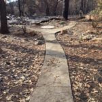 Pathway to a home burned down by the Camp Fire in Paradise, CA